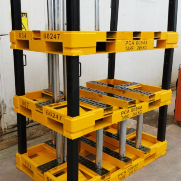 Palette de flan avec quilles